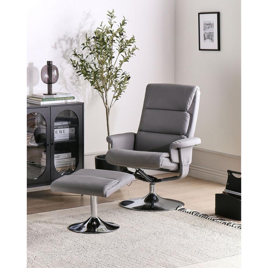 Beliani Fauteuil massant en Cuir PU Rétro LEGEND  