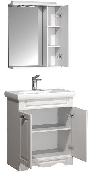 VCM 3-tlg. Waschplatz Waschtisch Breite 60 cm Badmöbel Set Waschbecken Spiegelschrank Landhaus Casalo L  