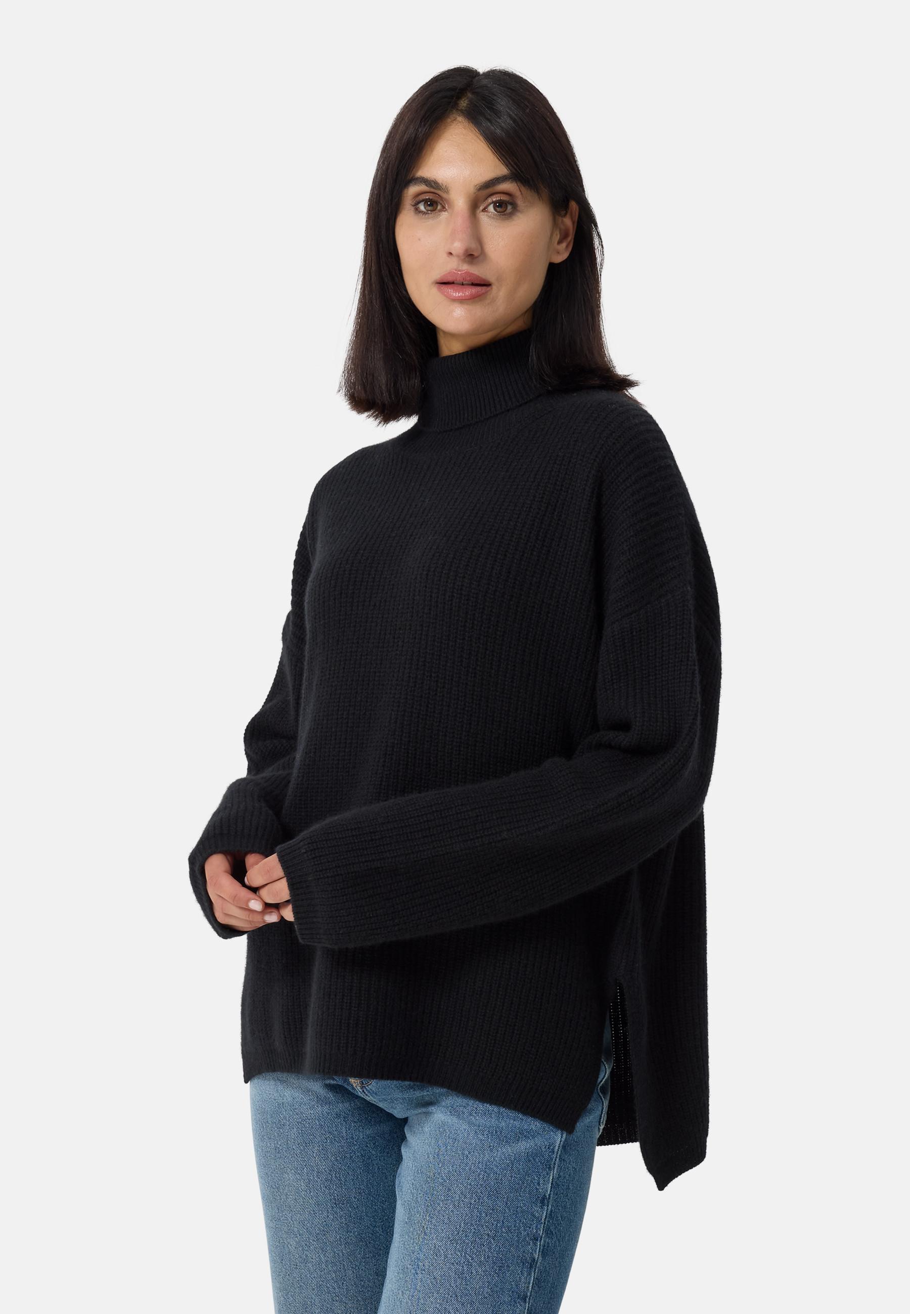 CASH-MERE.CH  Wolle Kaschmir Oversize Style Rollkragen Pullover 