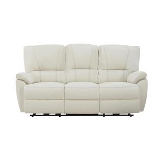 Vente-unique Relaxsofa Ledergarnitur elektrisch 3+1 - Elfenbein - MARCIS  