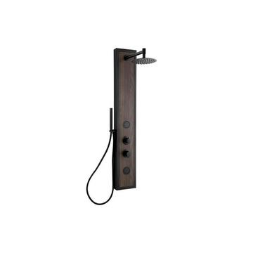 Colonna doccia idromassaggio con decoro Legno H127 x L48,5 cm Nero - UBALA