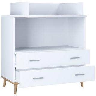 VCM  Wickeltisch Set | Wickelregal mit Wickelaufsatz | Maße H. 93 x B. 80 x T. 49 | zwei Schubladen für Stauraum | Wickelkommode - Lindas 