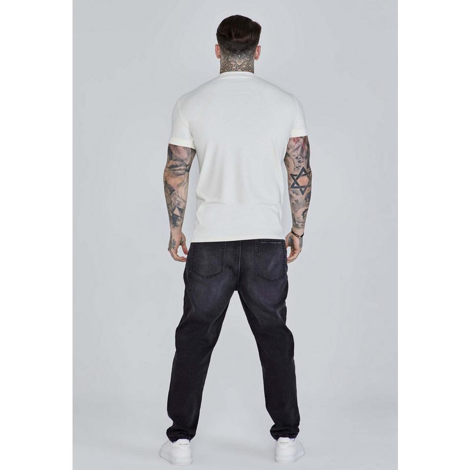 Sik Silk Roll Sleeve T-Shirt Muscle Fit  