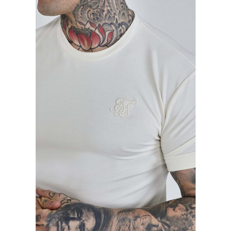 Sik Silk Roll Sleeve T-Shirt Muscle Fit  