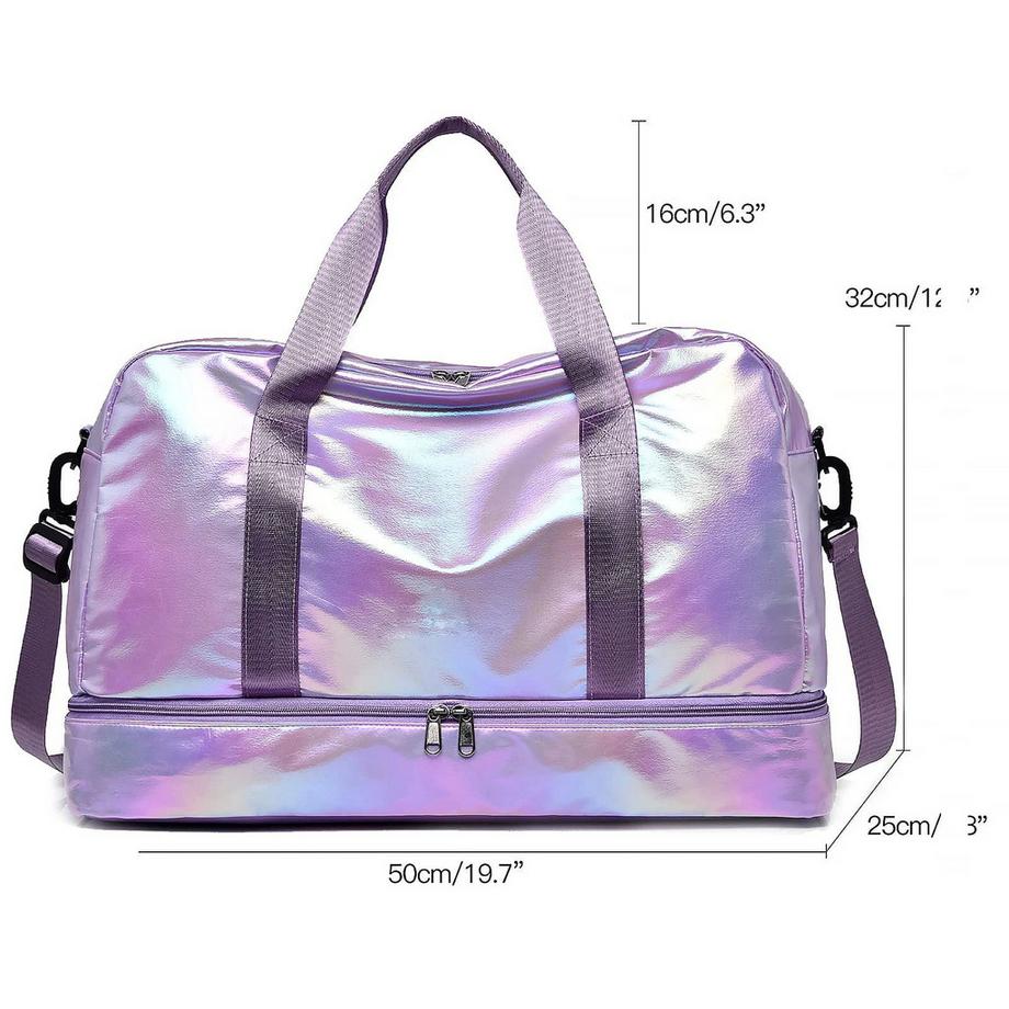 Only-bags.store Glitzer Sporttasche mit Schuhfach  