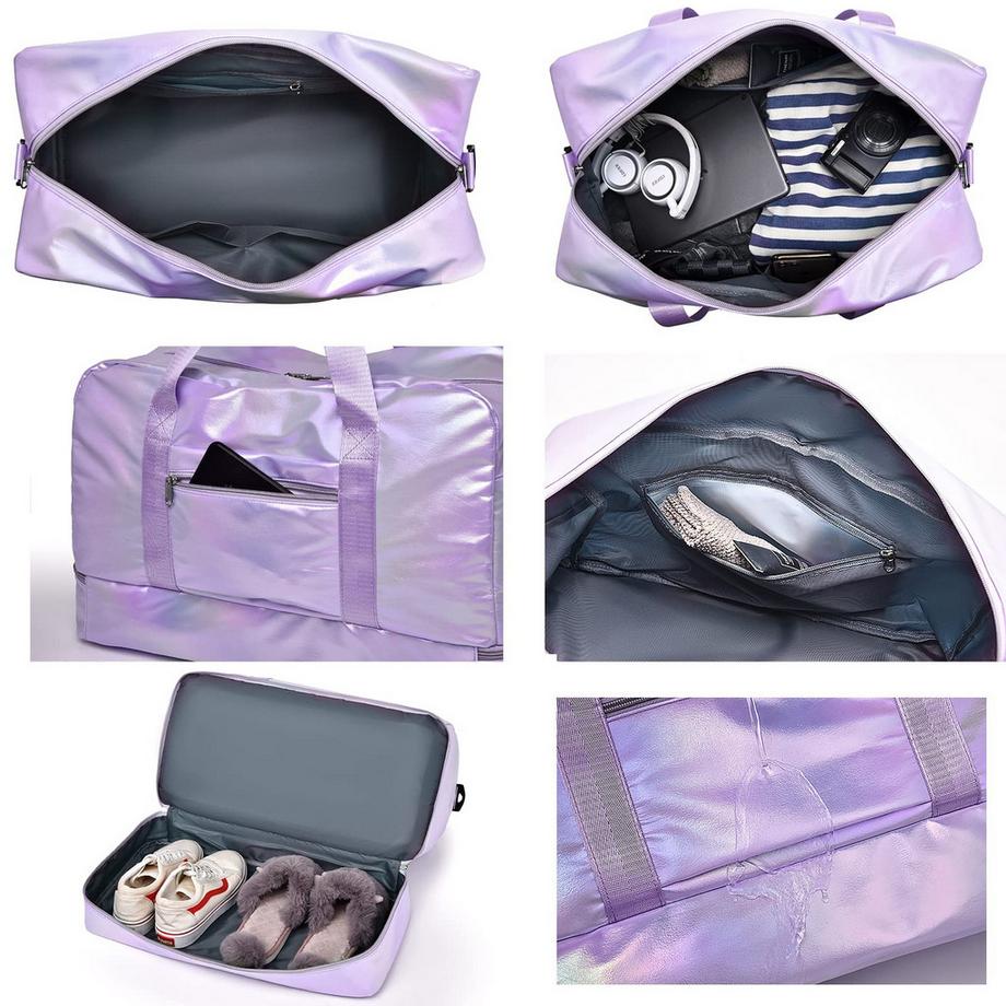 Only-bags.store Glitzer Sporttasche mit Schuhfach  