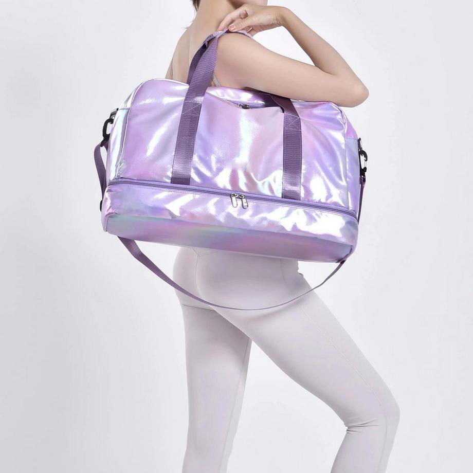 Only-bags.store Glitzer Sporttasche mit Schuhfach  
