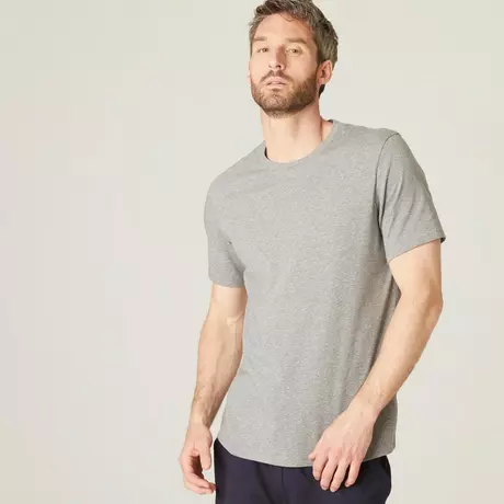 NYAMBA  T-Shirt Fitness Baumwolle dehnbar Herren grau Grau