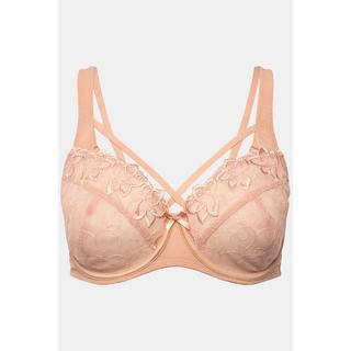 Ulla Popken  Reggiseno con ferretto, ricami e coppa C-F 