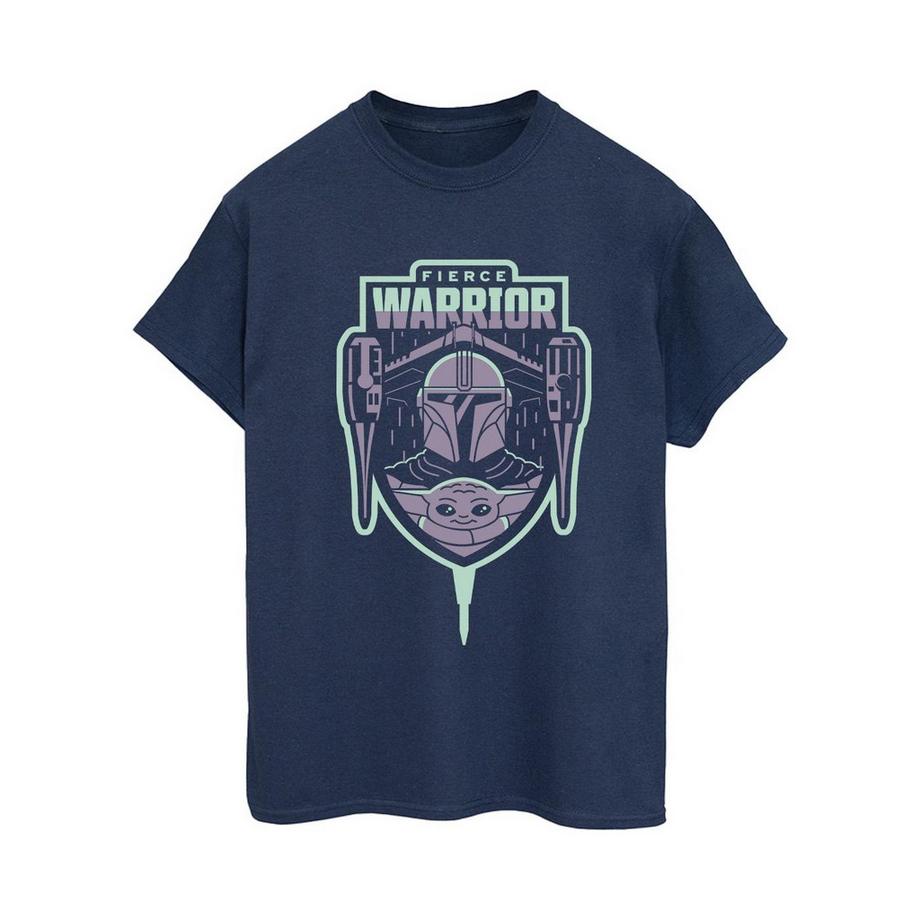 The Mandalorian Fierce Warrior Maglietta Ampia Tasca A Toppa