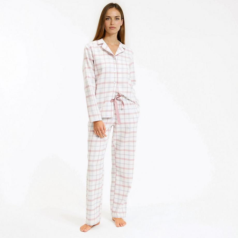 Karierter Pyjama aus Baumwollflanell