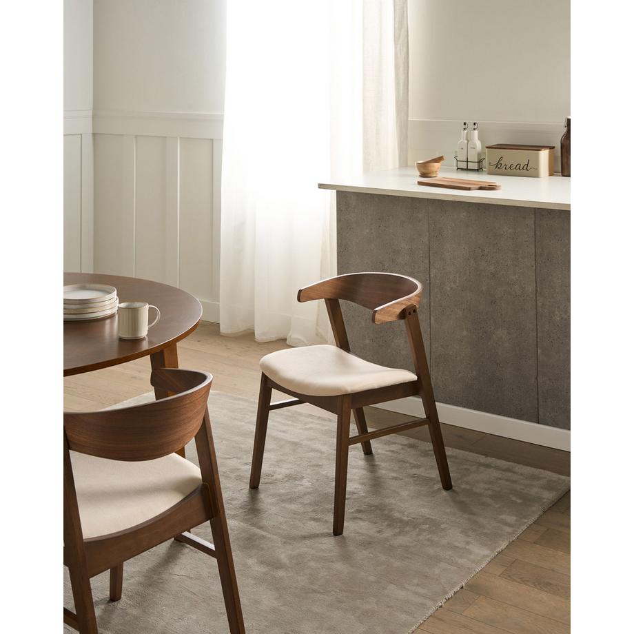 Beliani Lot de 2 chaises de salle à manger en Tissu  LILLY  