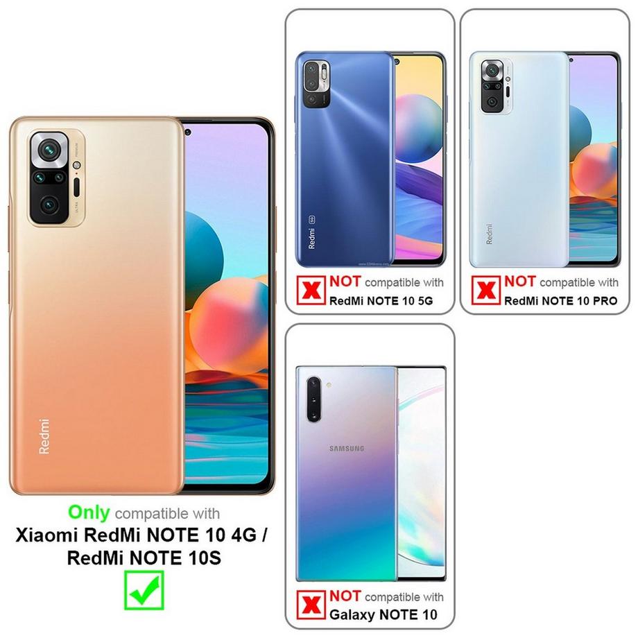 Cadorabo  Hülle für Xiaomi RedMi NOTE 10 4G / RedMi NOTE 11 4G Standfunktion, Kartenfach 