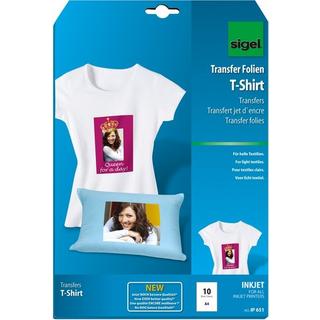 Sigel SIGEL Inkjet-Transfer T-Shirt A4 IP651 helle Textilien 10 Blatt  