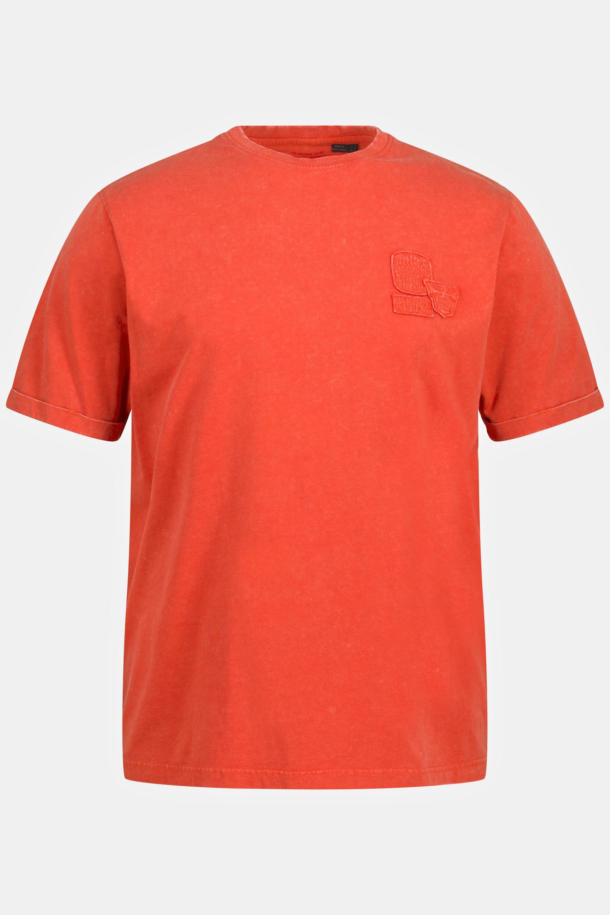 JP1880 Vintage Look Halbarm T-Shirt mit Badges Rundhals  