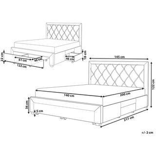 Beliani Bett mit Bettkasten aus Samtstoff Glamourös LIEVIN  