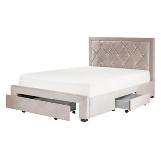 Beliani Letto contenitore en Velluto Glamour LIEVIN  