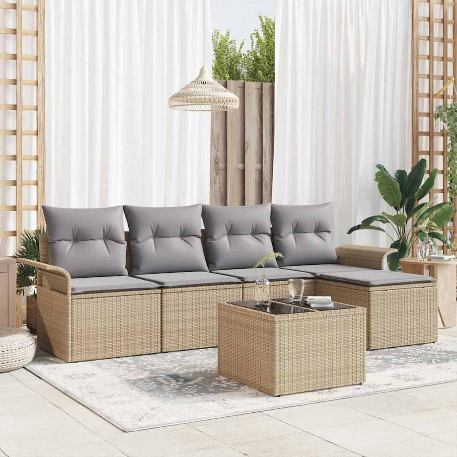 VidaXL Sofa d'extérieur moderne poly rattan  