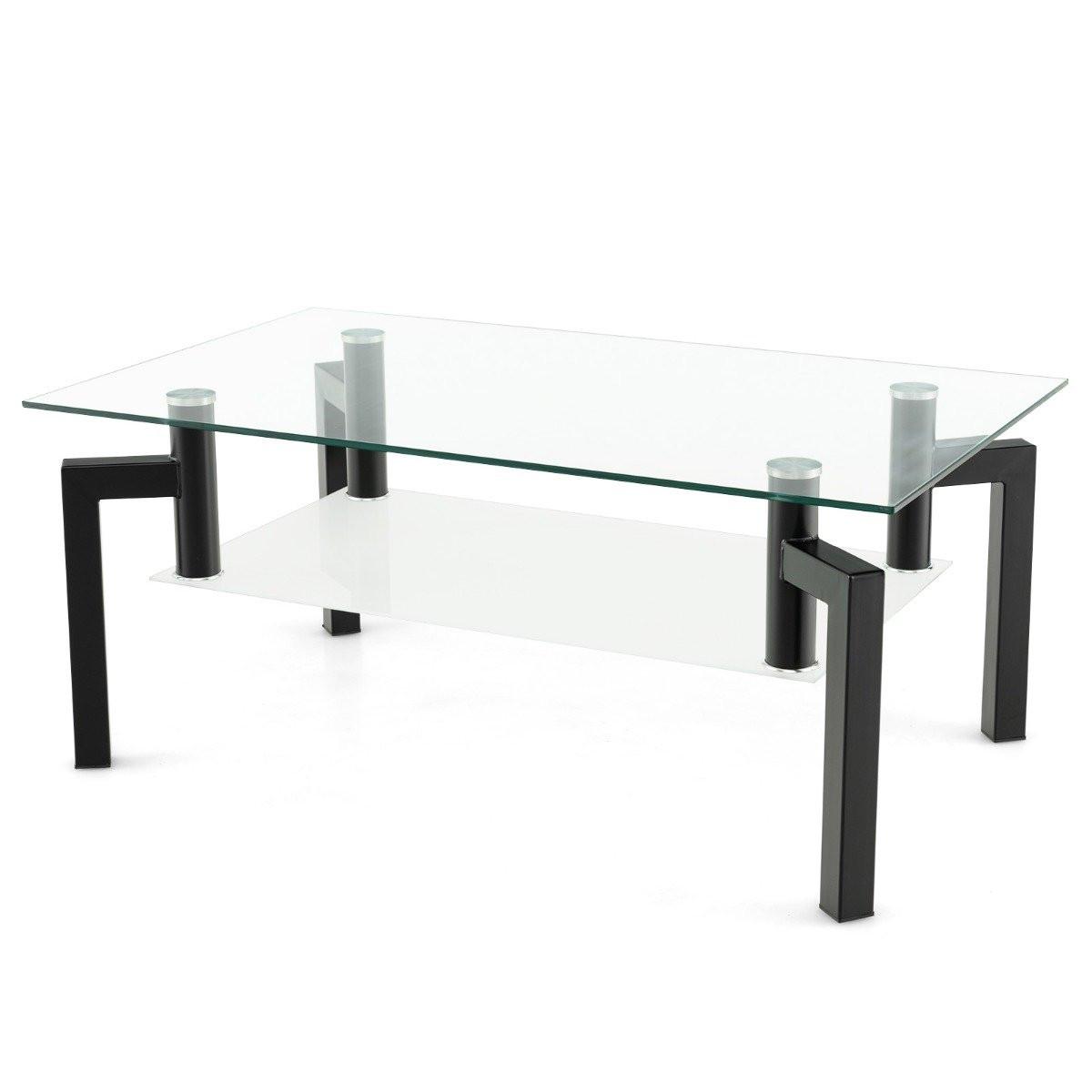 Northix Couchtisch aus Glas, 2-stufiges Design  