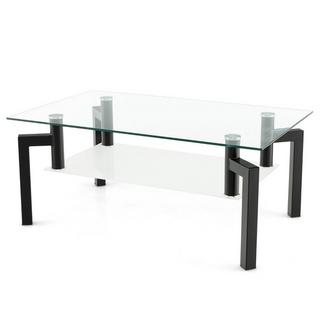 Northix Couchtisch aus Glas, 2-stufiges Design  