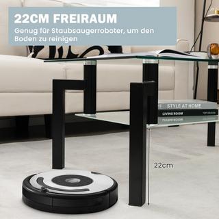 Northix Couchtisch aus Glas, 2-stufiges Design  