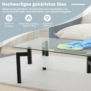 Northix Couchtisch aus Glas, 2-stufiges Design  