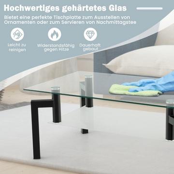 Couchtisch aus Glas, 2-stufiges Design