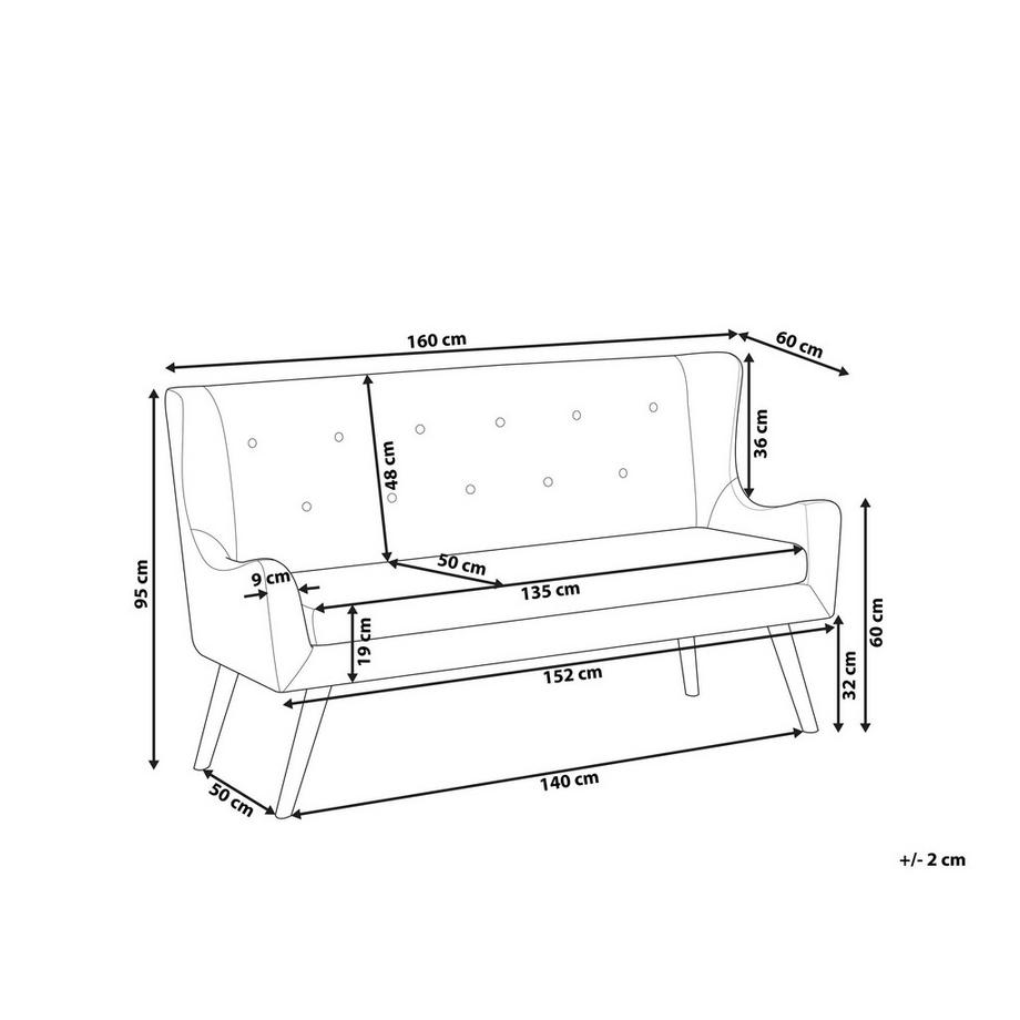 Beliani Divano 2 posti en Bouclé Retrò SKIBBY  