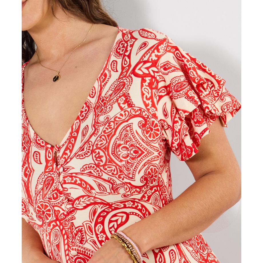 Joe Browns Jerseykleid V-Ausschnitt Paisleymuster  