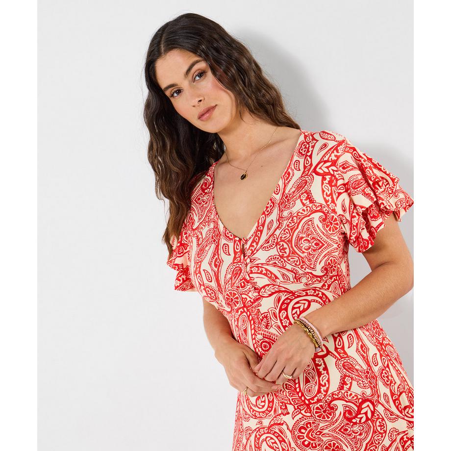 Joe Browns Jerseykleid V-Ausschnitt Paisleymuster  