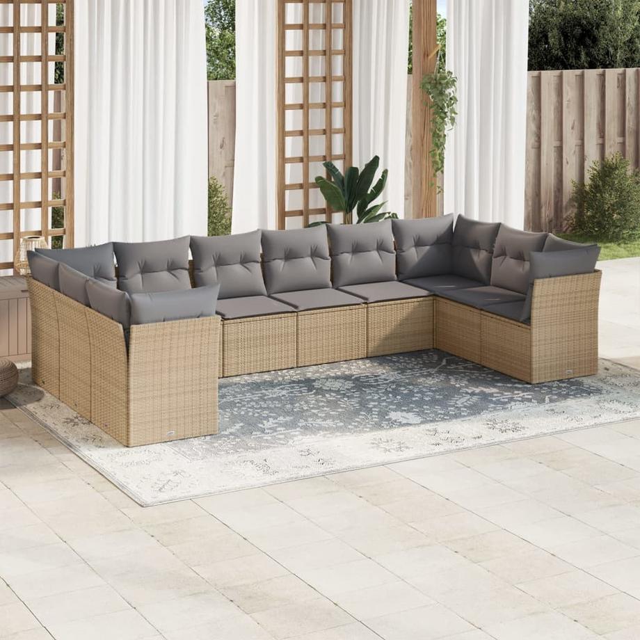 VidaXL set divano da giardino Polirattan  