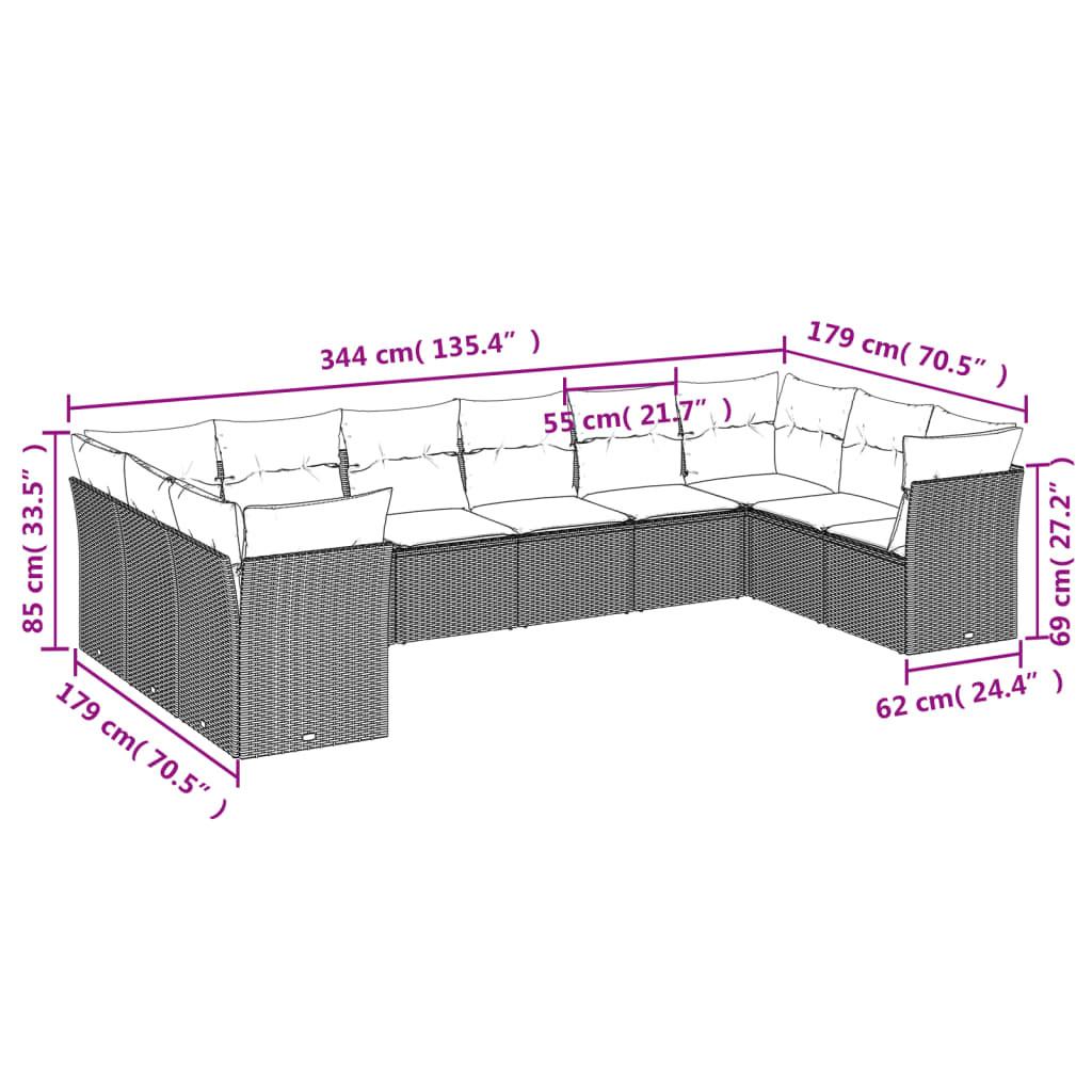 VidaXL Ensemble de canapés de jardin rotin synthétique  