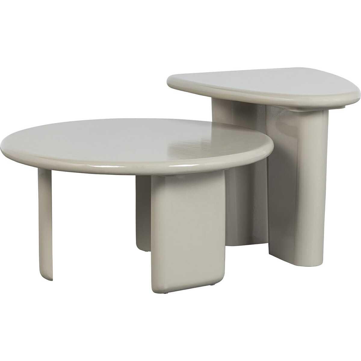 mutoni Table d&#039;appoint Beach bois de manguier Clay 64x51  