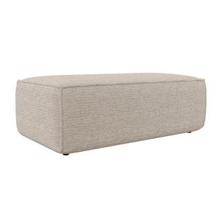 Vente-unique Pouf en tissu texturé beige AMELIA  