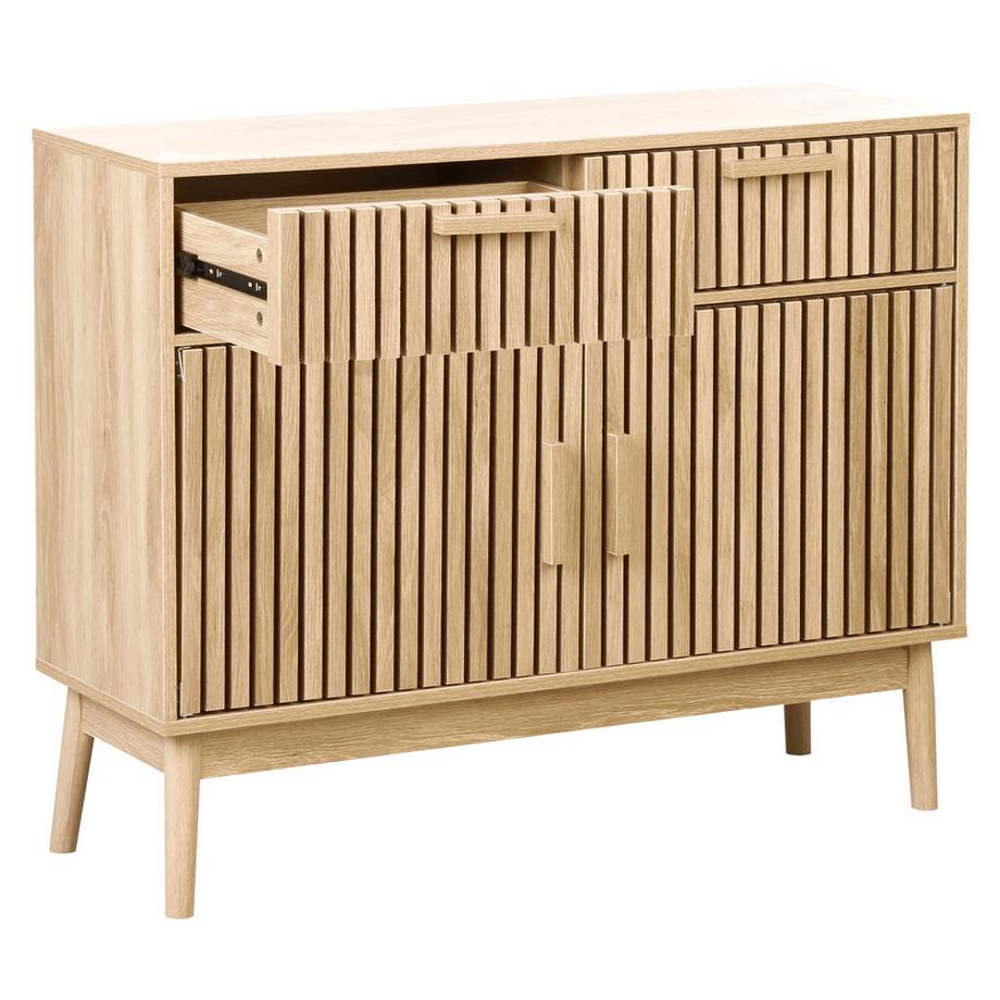 Beliani Sideboard mit 2 Türen aus MDF-Platte Mediterran LYNWOOD  