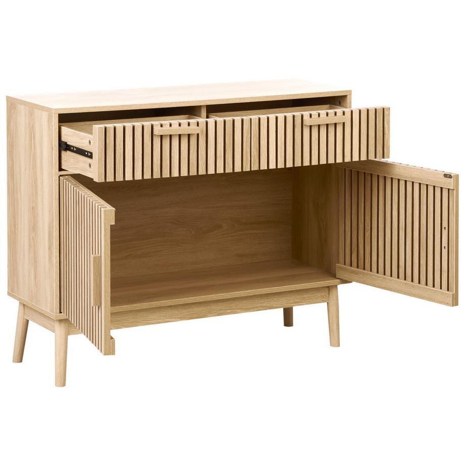 Beliani Sideboard mit 2 Türen aus MDF-Platte Mediterran LYNWOOD  