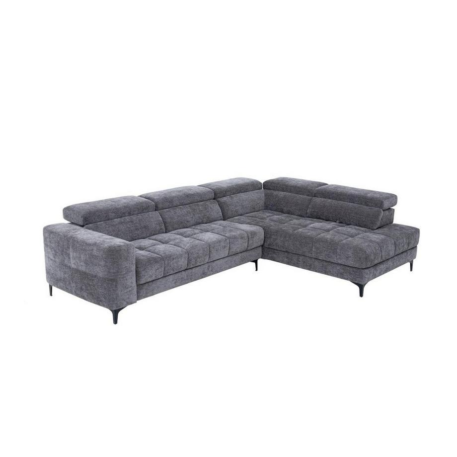 Vente-unique Canapé d'angle droit relax électrique avec assise coulissante en tissu anthracite MONISO  