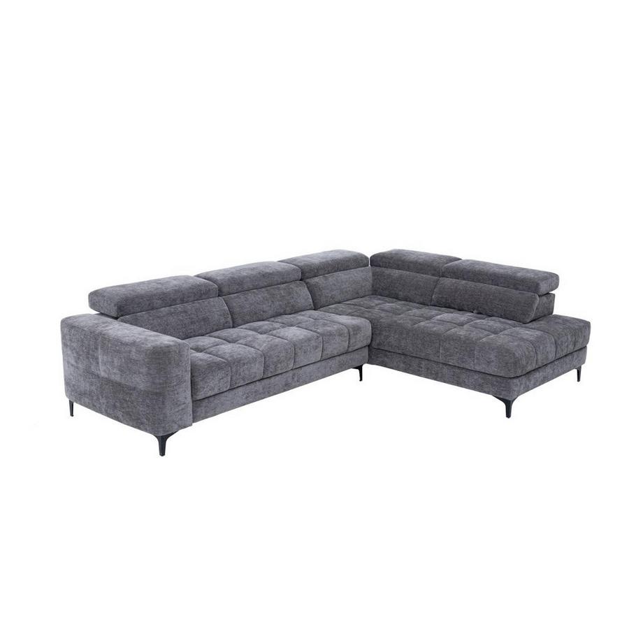 Vente-unique Canapé d'angle droit relax électrique avec assise coulissante en tissu anthracite MONISO  