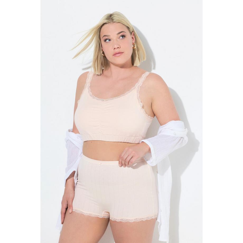 Ulla Popken Slip 4 Pezzi Jersey Ajour Pizzo  