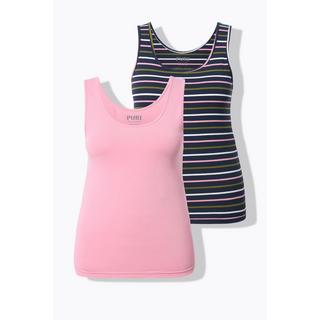 Ulla Popken Canottiere Confezione doppia Scollo rotondo Cotone biologico  