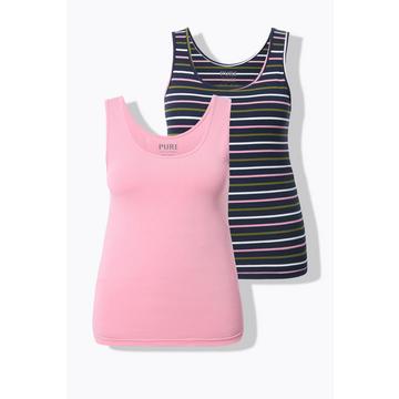 Canottiere di cotone biologico in confezione doppia con scollo rotondo