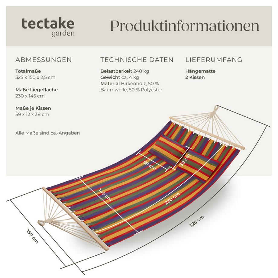 Tectake Amaca Eden con bastoni, per 2 persone  