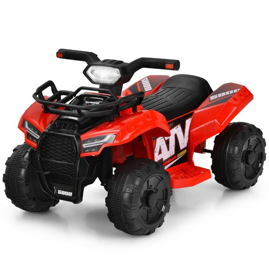 B2X  6V Elektro Kinderquad mit Stauraum & Musik & Hupe & LED Scheinwerfer Mini Elektroquad Rot 