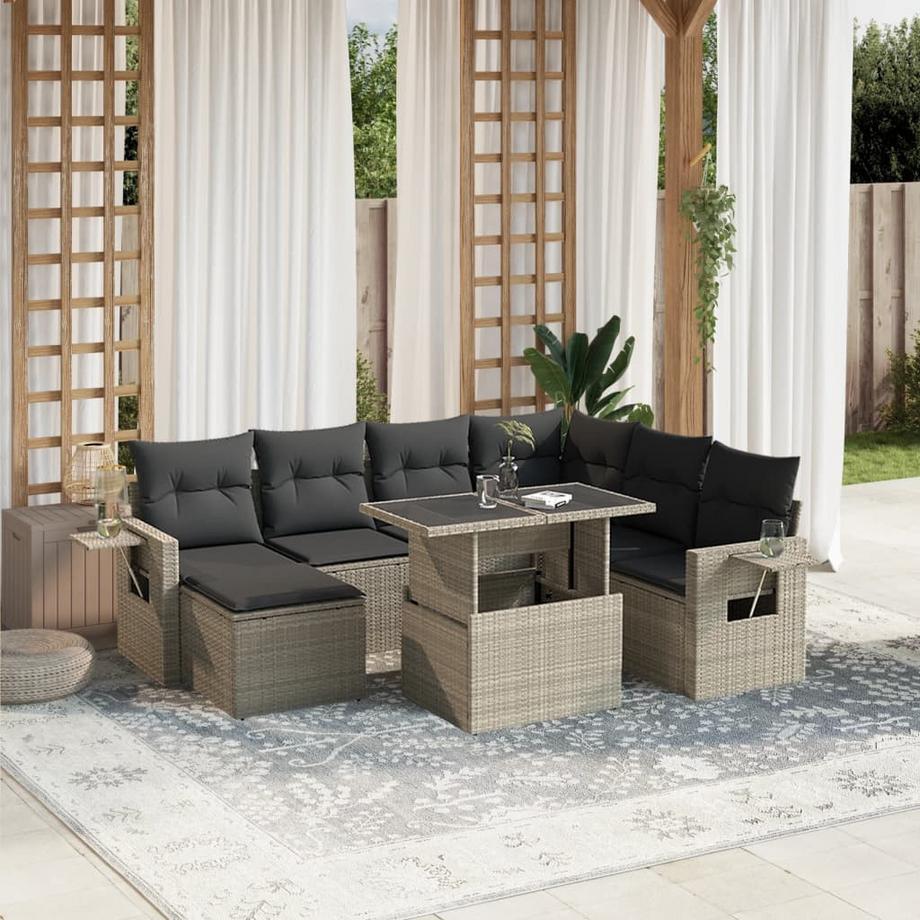 VidaXL Ensemble de canapés de jardin rotin synthétique  