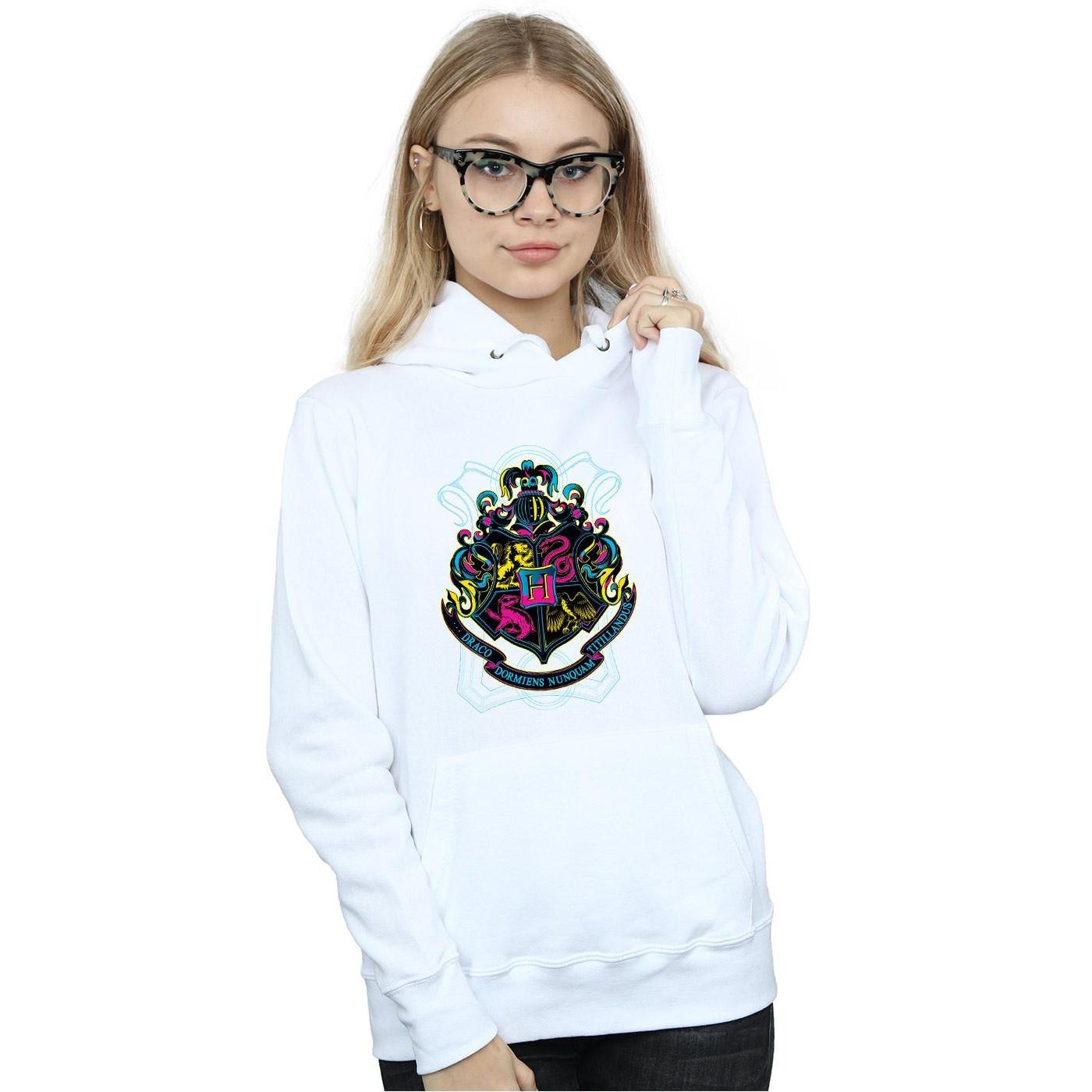 HARRY-POTTER  Sweat à capuche NEON HOGWARTS CREST 