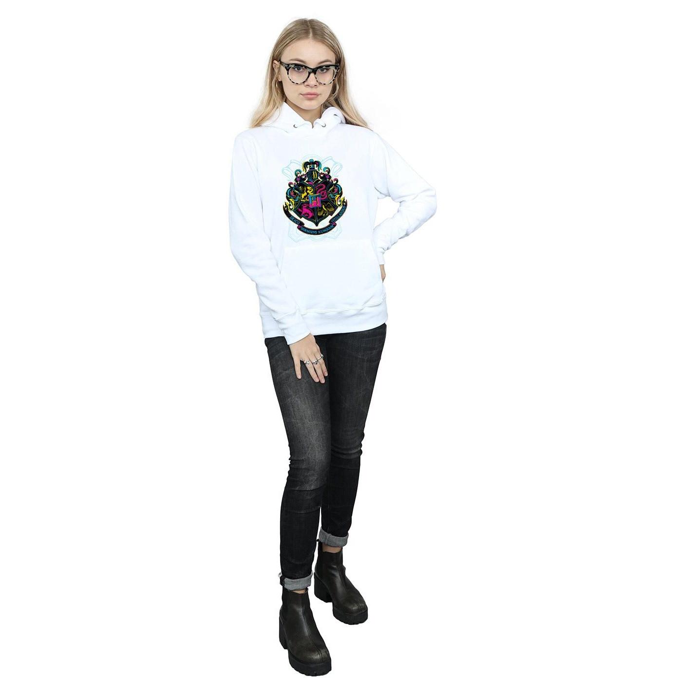 HARRY-POTTER  Sweat à capuche NEON HOGWARTS CREST 