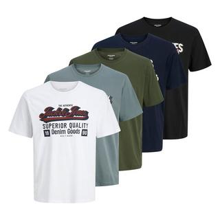 JACK & JONES JJELOGO TEE O-NECK 5PK T-shirt Confezione da 5 Vestibilità comoda  