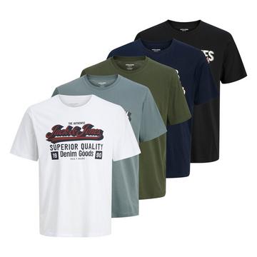 T-shirt  Pack de 5 Confortable à porter-JJELOGO TEE O-NECK 5PK