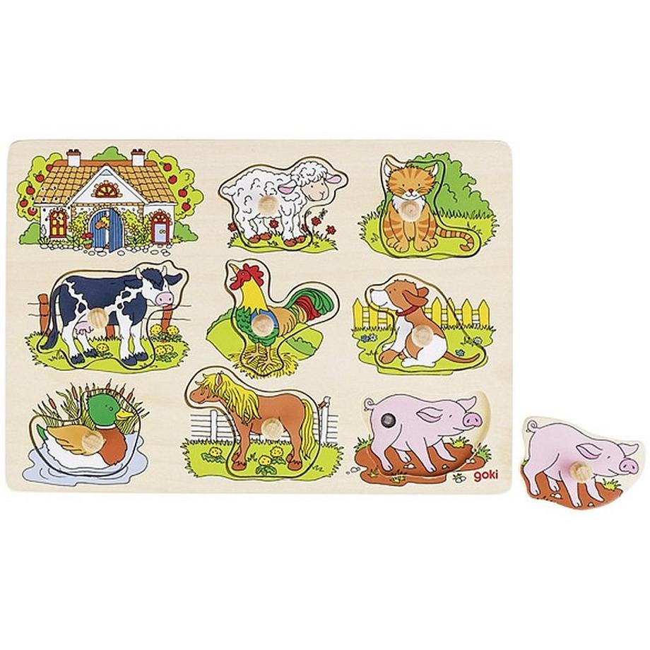 goki  Puzzle Bauernhof mit Tierstimmen (8Teile) 