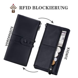 Only-bags.store Grande Portafoglio Vintage in Pelle con Protezione RFID  